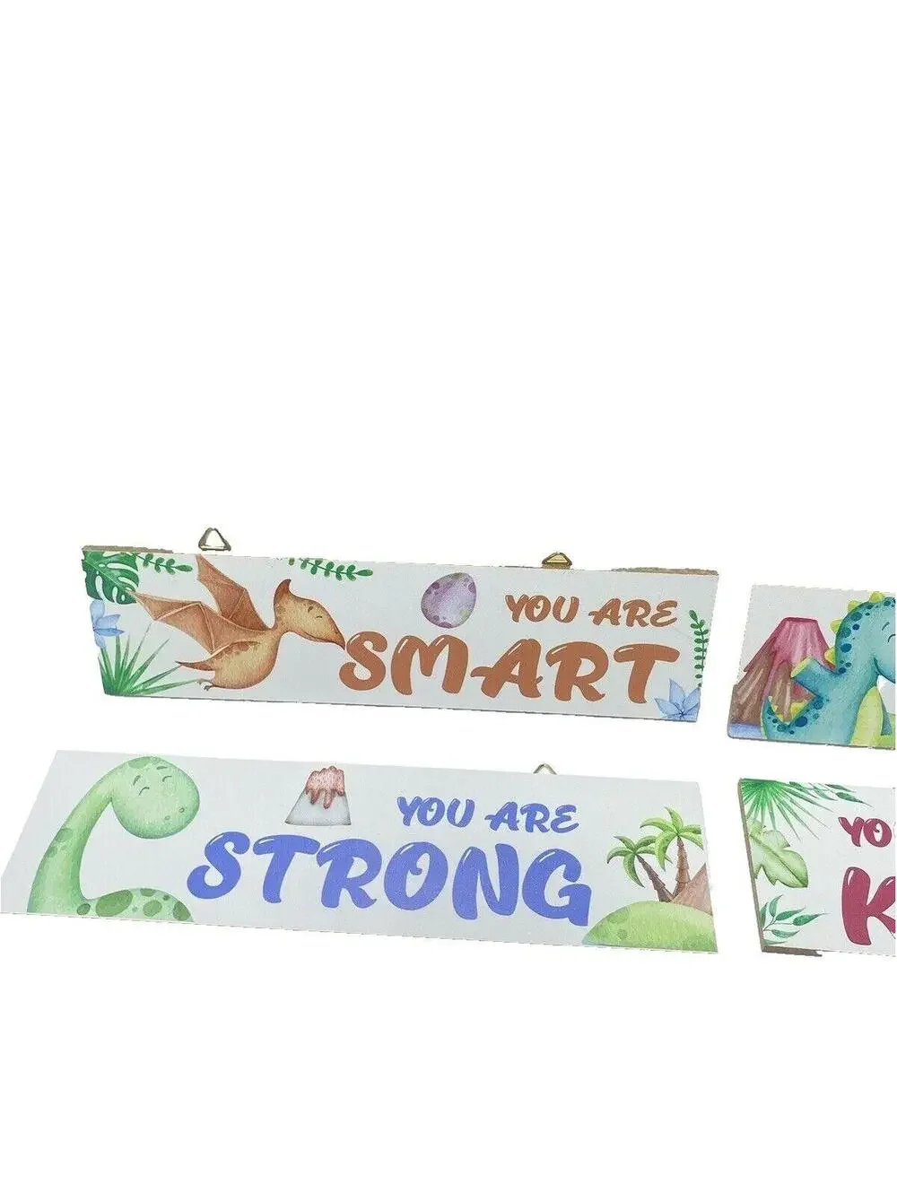 Children’s Inspirational Wall Plaques 4pc Set, “You Are Smart, Kind, Brave,” New